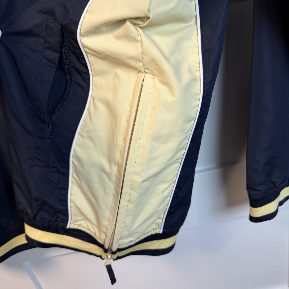 Colosseum Notre Dame Wind Breaker Jacket Plus Size 2XL Pull Over Zipper Navy Tan - Picture 5 of 16